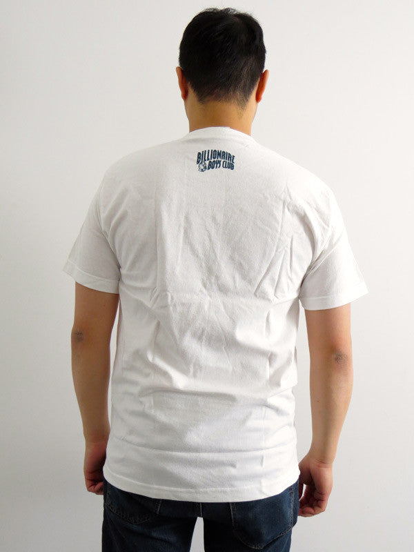Navy Blue Helmut White T-shirt by Billionaire Boys Club - Mindzai  - 1