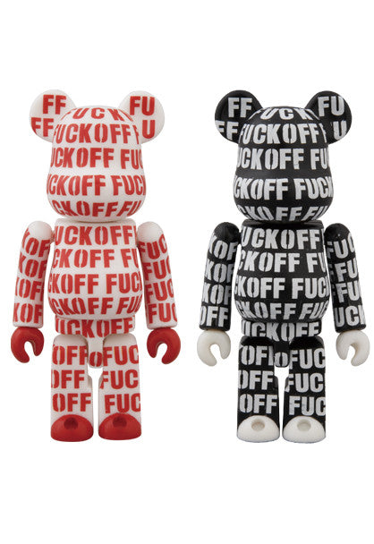 Fuck Off Red/White 100% Bearbrick by Lemon & Soda Joint Works - Mindzai  - 2