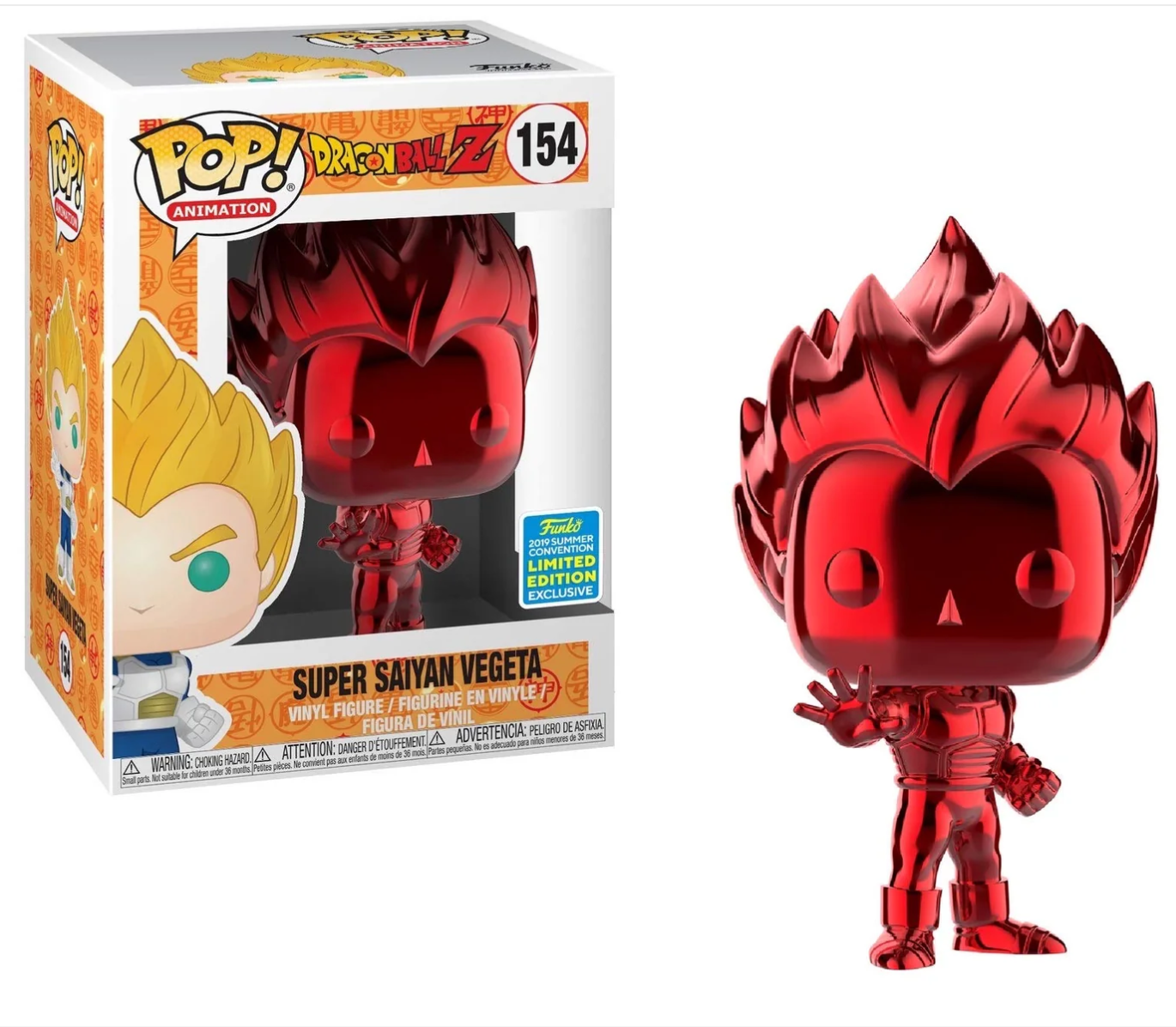 Lot 3 Figurines Funko Pop Super Saiyan Vegeta 154 + protections - Collection