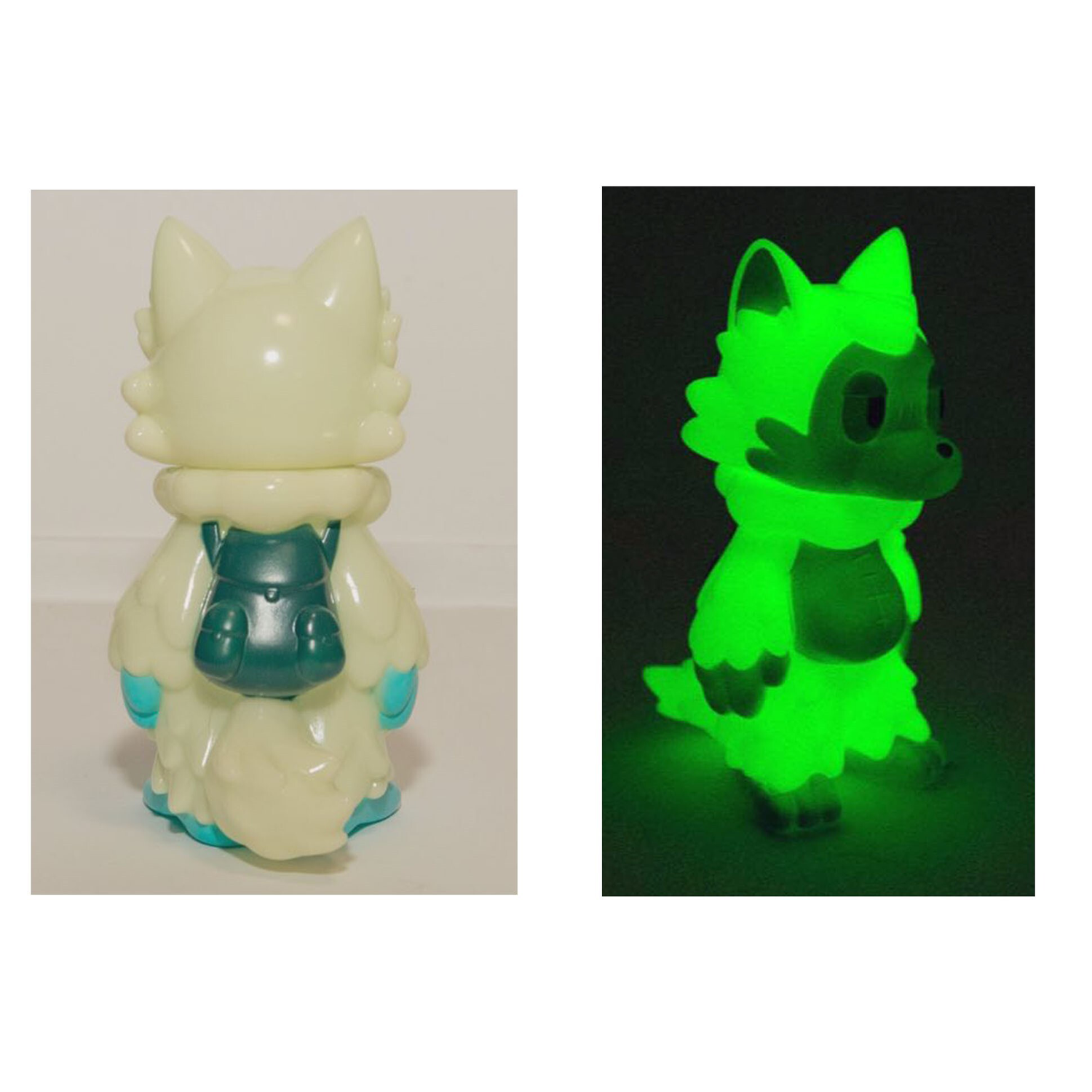 Wolf-Kun (Glow in the Dark) Sofubi Art Toy by Kiriko Arai