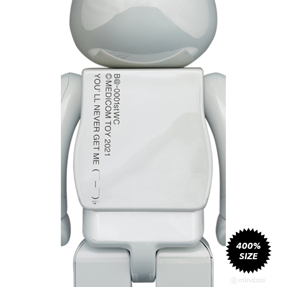 First Model (White Chrome Ver.) 400% Bearbrick by Medicom Toy