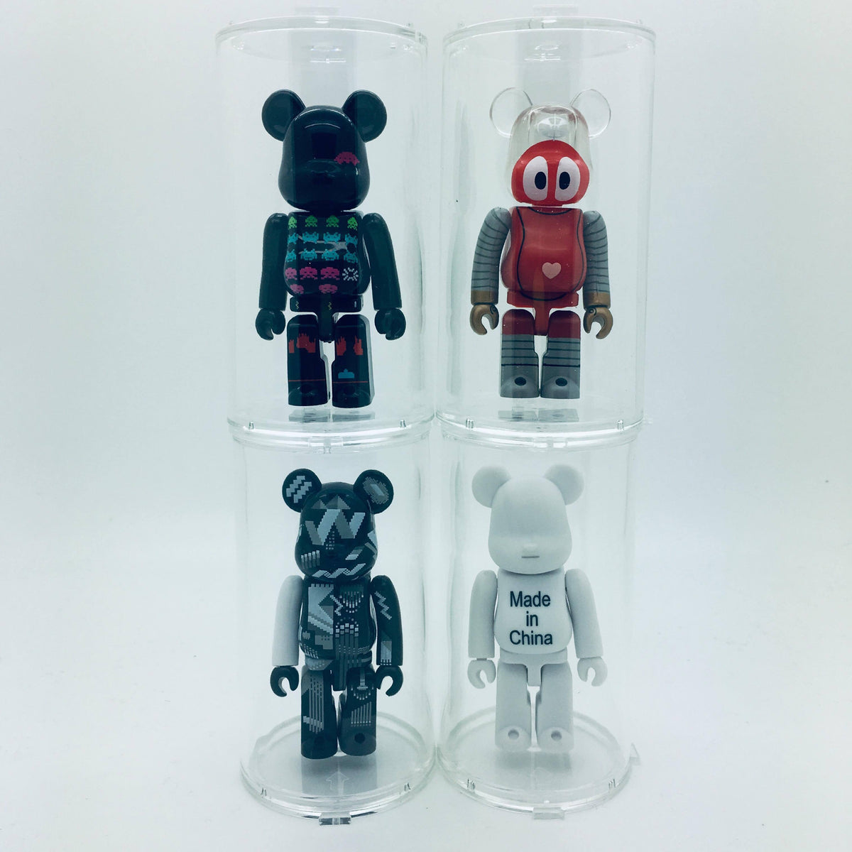 Bearbrick Clear Round Display Case for 100% size Bearbrick - 4 Pack
