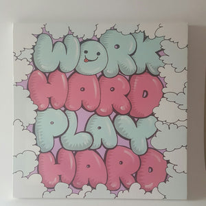 Work Hard Play Hard Canvas Print by Mina Kwon