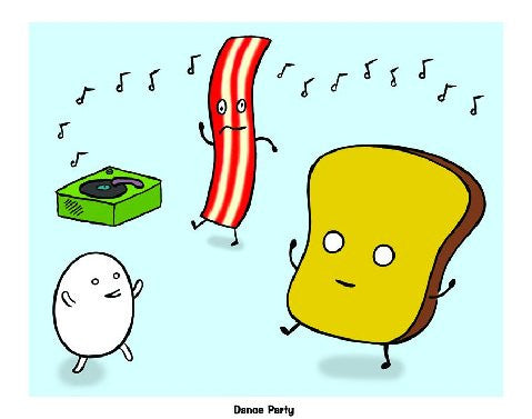 Mr. Toast Dance Party 11&quot; x 14&quot; Print By Dan Goodsell - Mindzai 