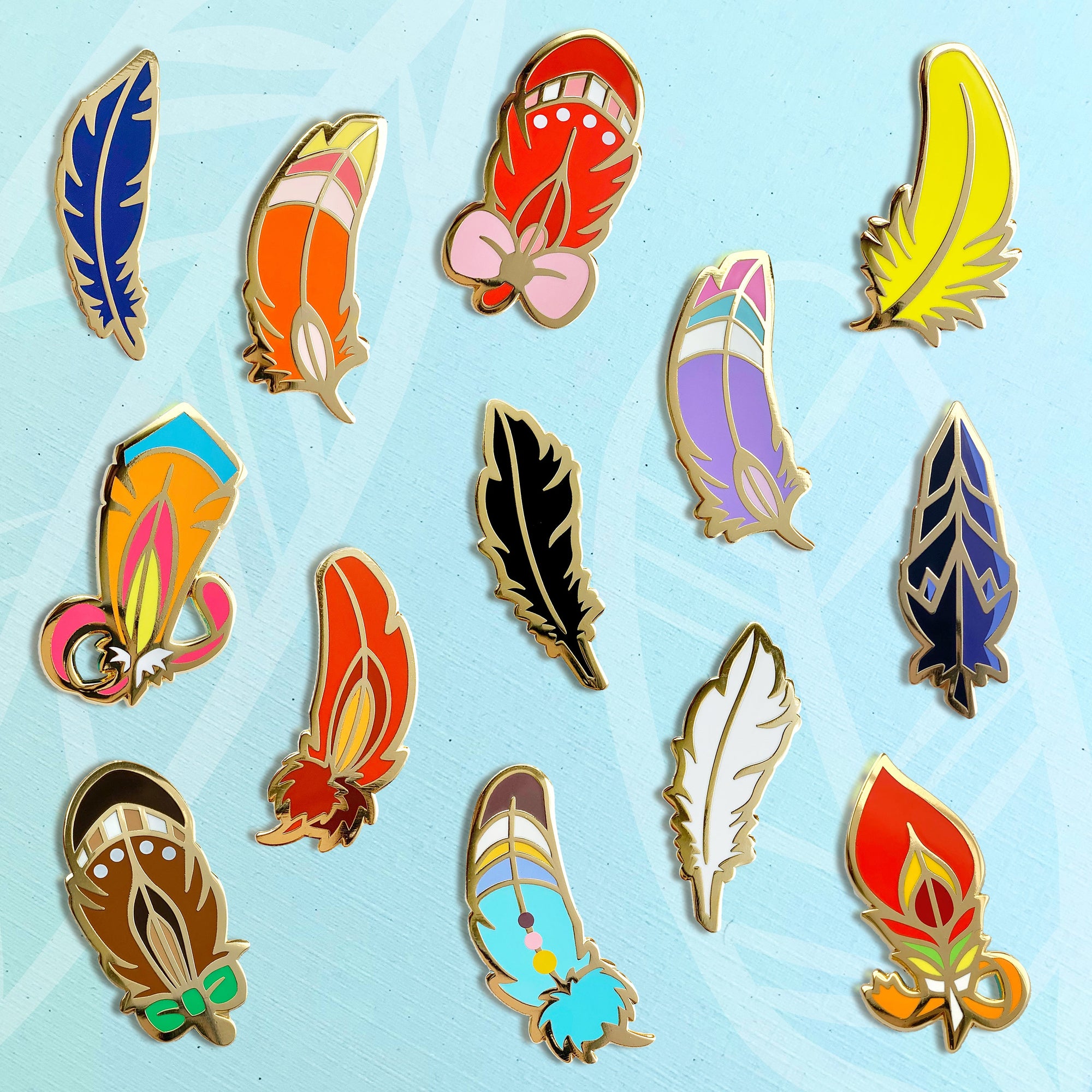 Crimson Loftwing Feather Enamel Pin by Shumi Collective