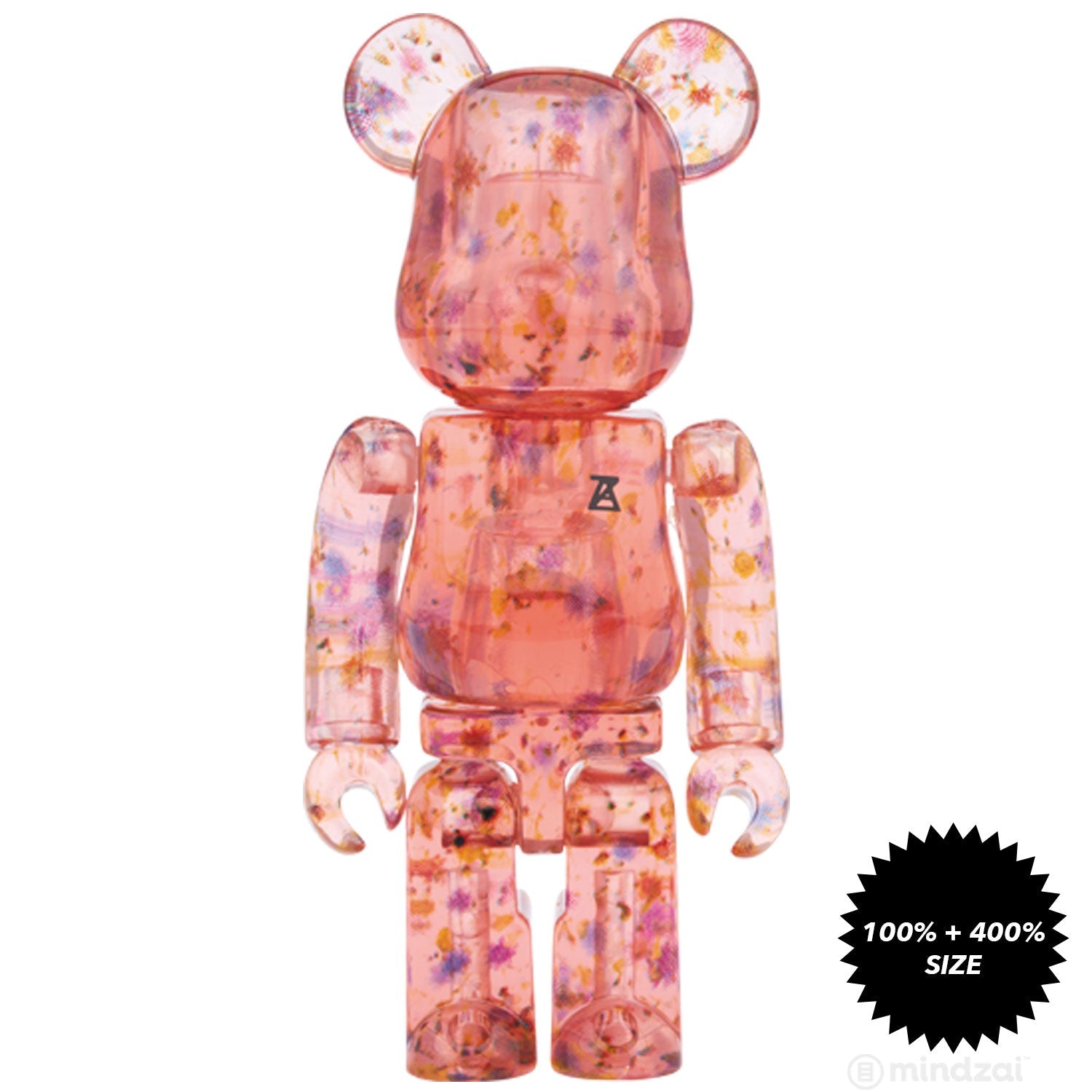 Flower Clear Red Edition 100% + 400% Bearbrick Set by Anrealage x Medicom Toy