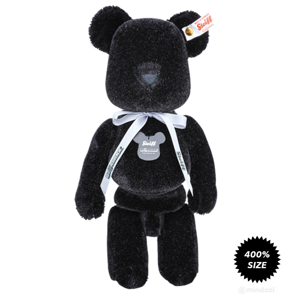 Bearbrick x Steiff Premium Teddy Bear Plush Toy - Black Edition - Mindzai
