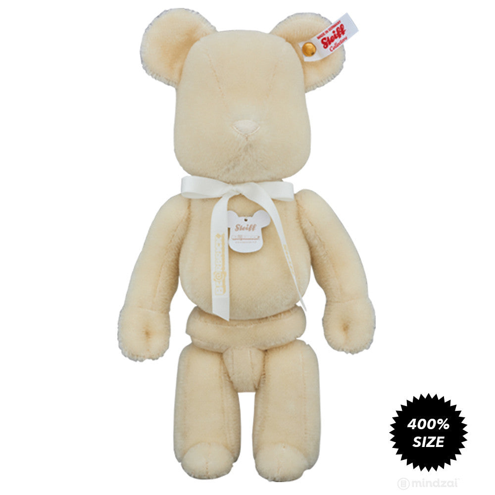 Bearbrick x Steiff Premium Teddy Bear Plush Toy - White Edition - Mindzai
