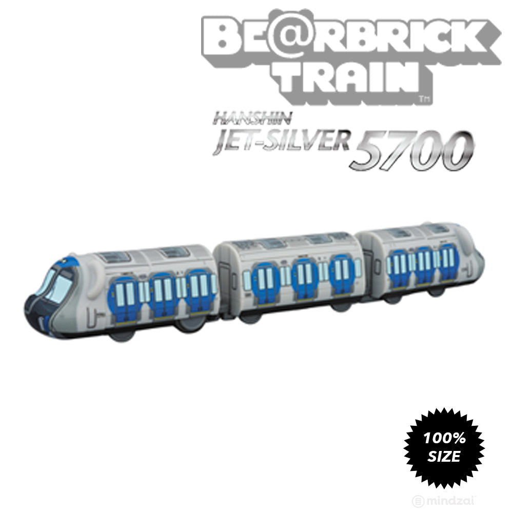 Bearbrick Train Hanshin Jet Silver 5700 by Medicom Toy