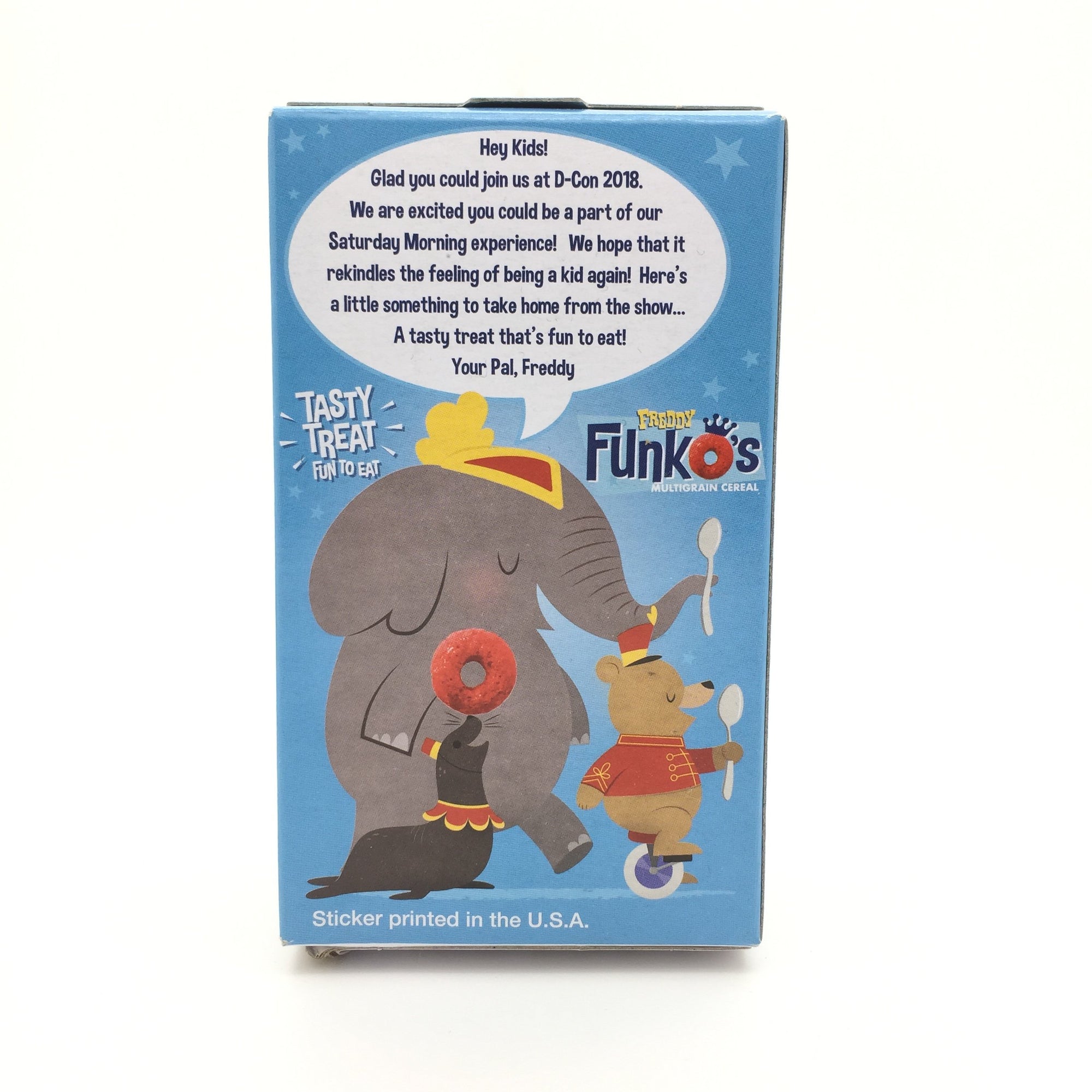 Freddy FunkO's D-CON Exclusive Small Cereal Box with Surprise Sticker