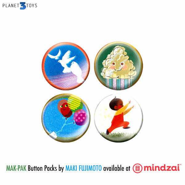 Mak Pak Button Set by Maki Fujimoto - Mindzai
