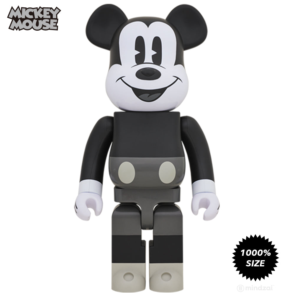 Disney Black &amp; White Mickey Mouse 1000% Bearbrick by Medicom Toy