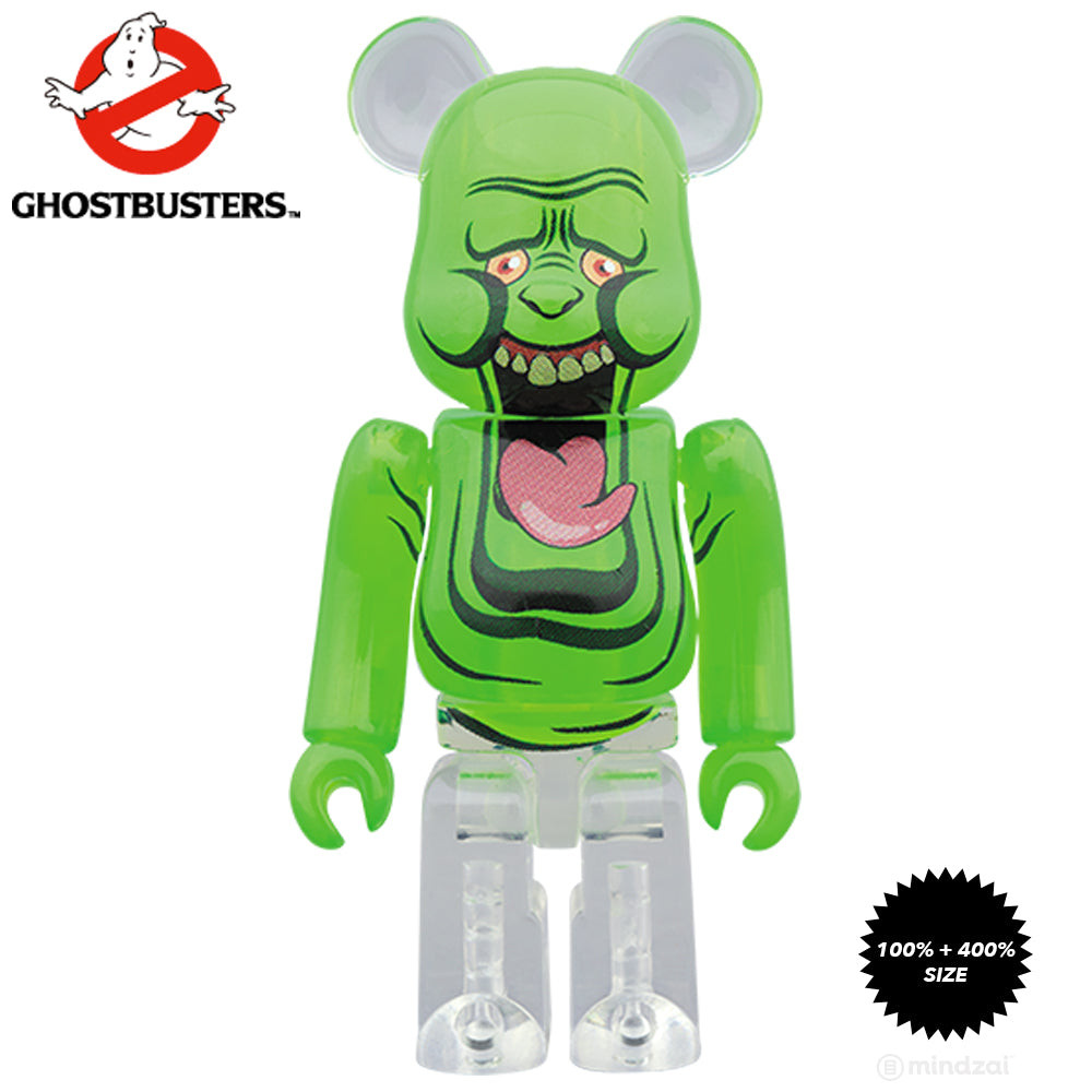 Ghostbusters Slimer the Green Ghost 100% + 400% Bearbrick Set by Medicom Toy