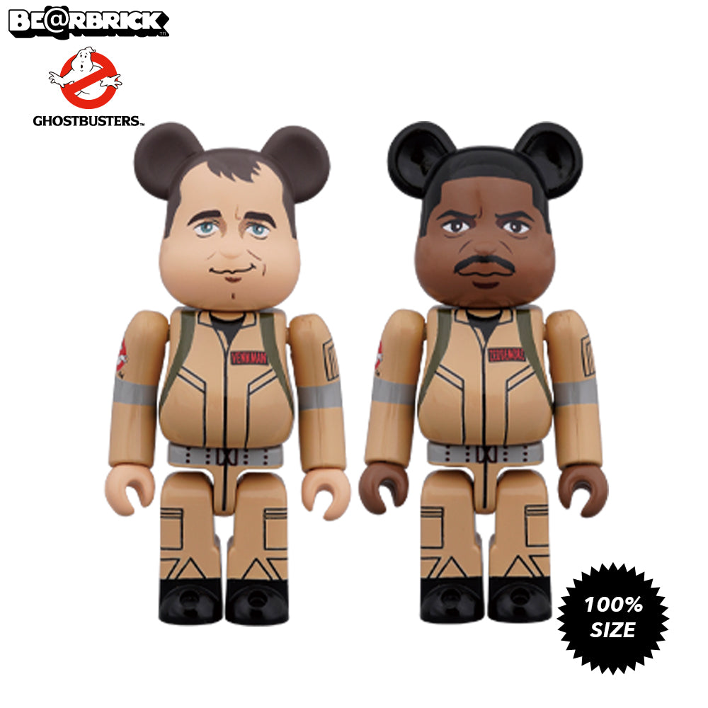 Peter Venkman &amp; Winston Zeddemor Ghostbusters 100% Bearbrick 2-Pack by Medicom Toy