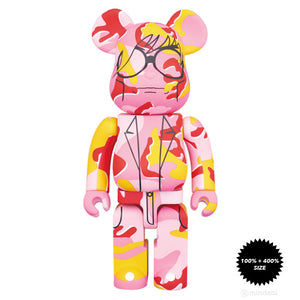 Andy Warhol Pink Camo This Is Andy 100% and 400% Bearbrick Set