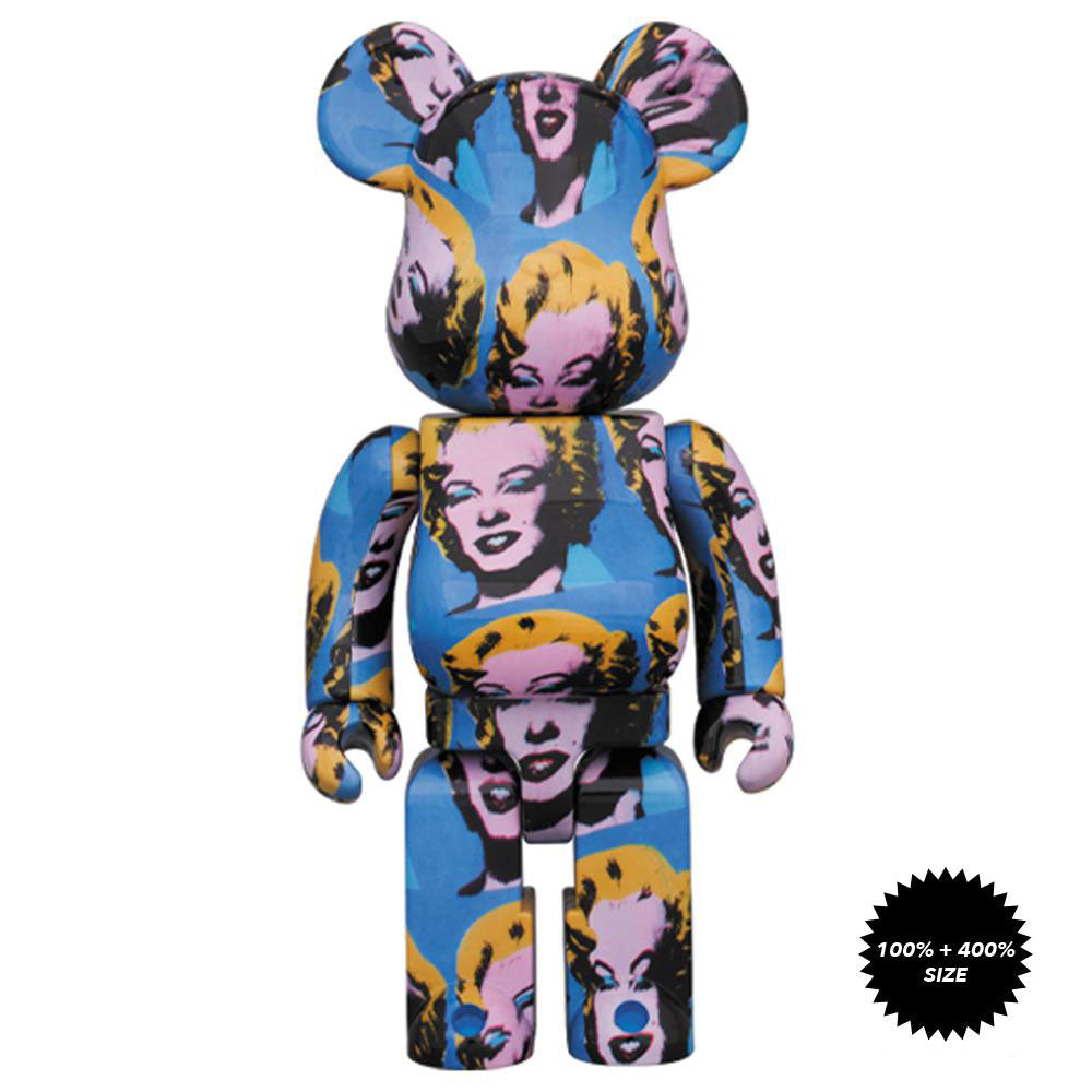 Andy Warhol Marilyn Monroe 100% + 400% Bearbrick Set by Medicom Toy x Warhol