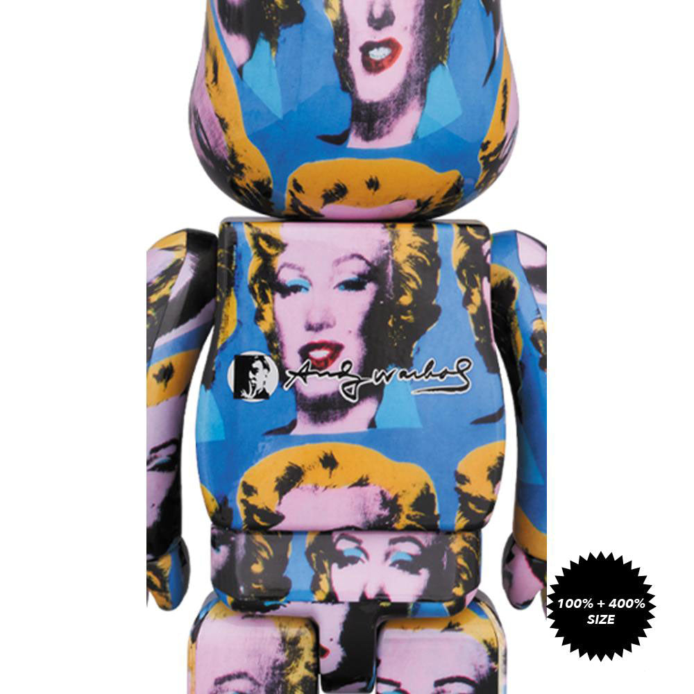 Andy Warhol Marilyn Monroe 100% + 400% Bearbrick Set by Medicom Toy x Warhol