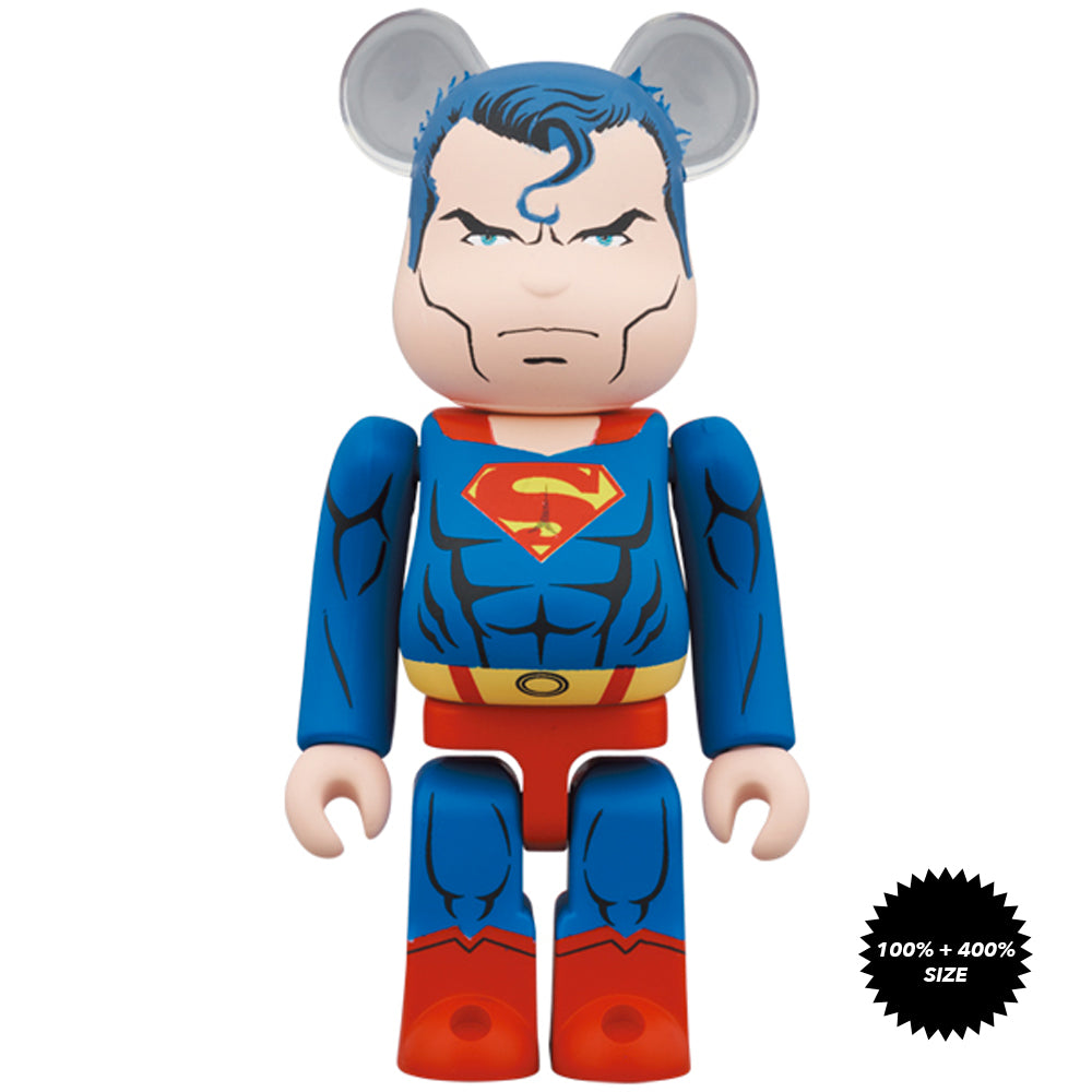Superman (Batman: Hush Ver.) 100% + 400% Bearbrick Set by Medicom Toy