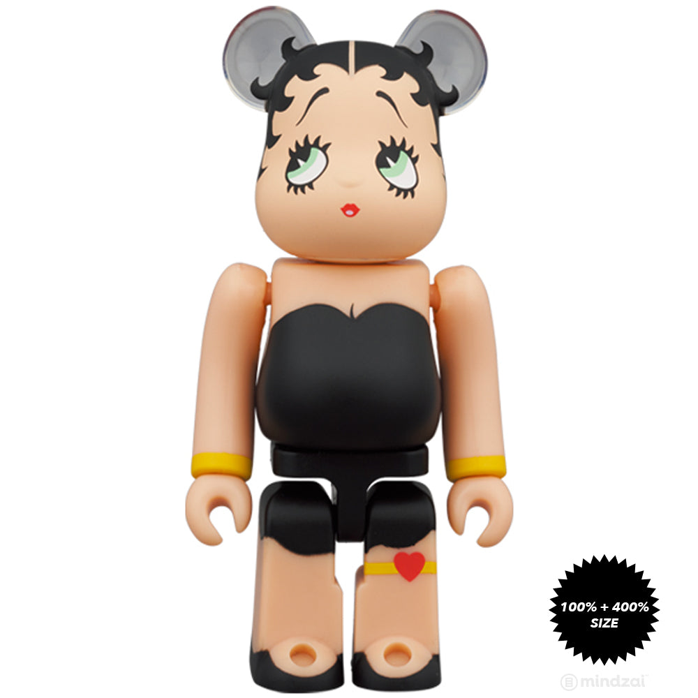 Betty Boop (Black Version) 100% + 400% Bearbrick Set by Medicom Toy