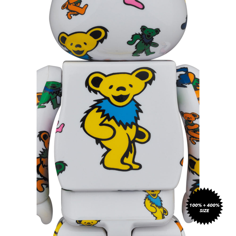 Grateful Dead (Dancing Bear) 100% + 400% Bearbrick Set by Medicom Toy