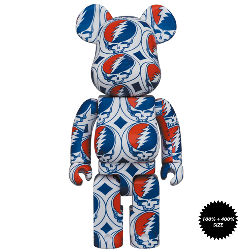 Grateful Dead (Steal Your Face) 100% + 400% Bearbrick Set by Medicom Toy
