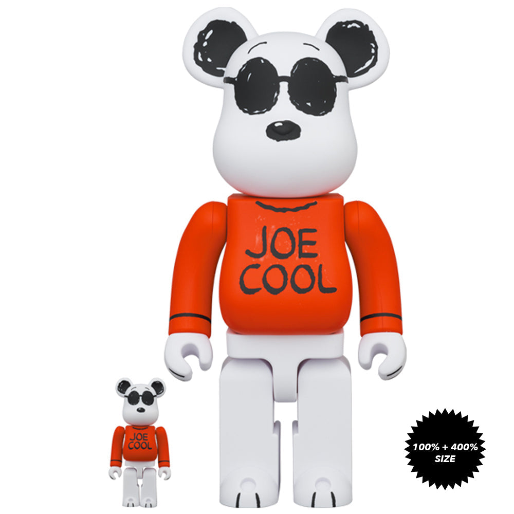 Joe Cool Snoopy 100% + 400% Bearbrick Set by Medicom Toy