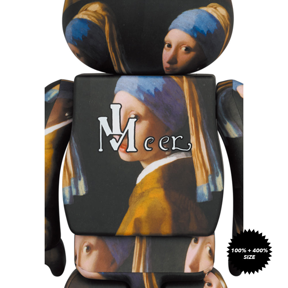 Girl with a Pearl Earring 100% + 400% Bearbrick Set by Johannes Vermeer x Medicom Toy