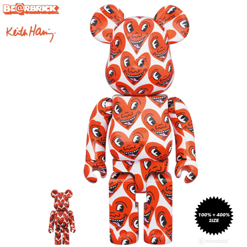 Keith Haring #6 100% + 400% Bearbrick Set by Medicom Toy