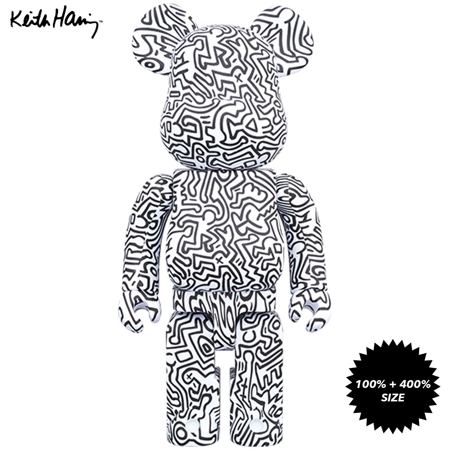 Keith Haring #4 100% + 400% Bearbrick Set by Medicom Toy