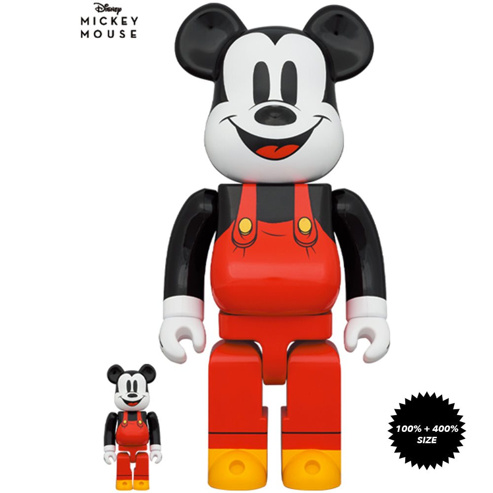 Mickey Boat Builders 100% + 400% Bearbrick Set by Medicom Toy