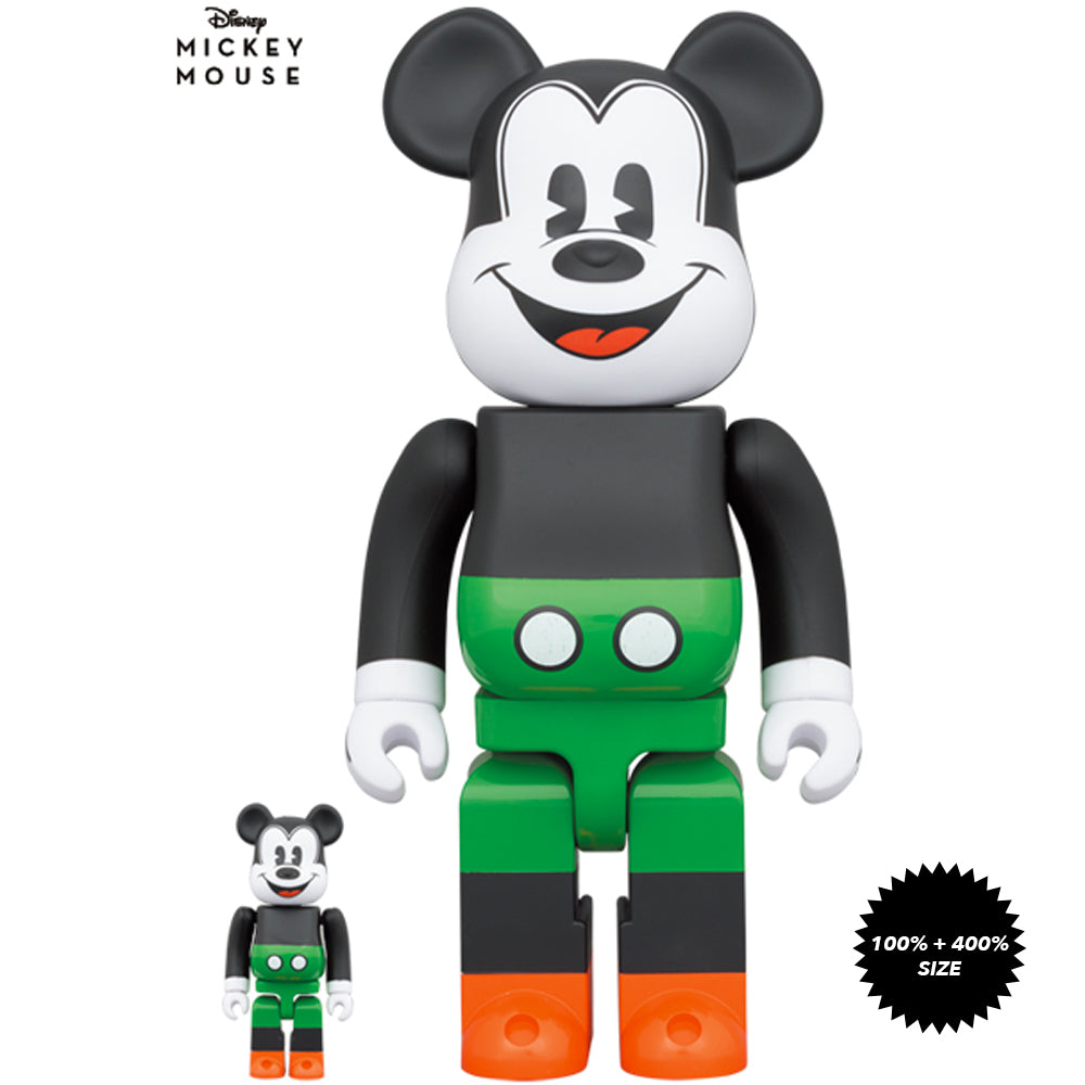 Mickey Mouse (1930&#39;s Poster Ver) 100% + 400% Bearbrick Set by Medicom Toy
