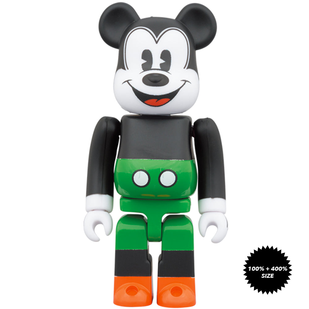 Mickey Mouse (1930's Poster Ver) 100% + 400% Bearbrick Set by Medicom Toy