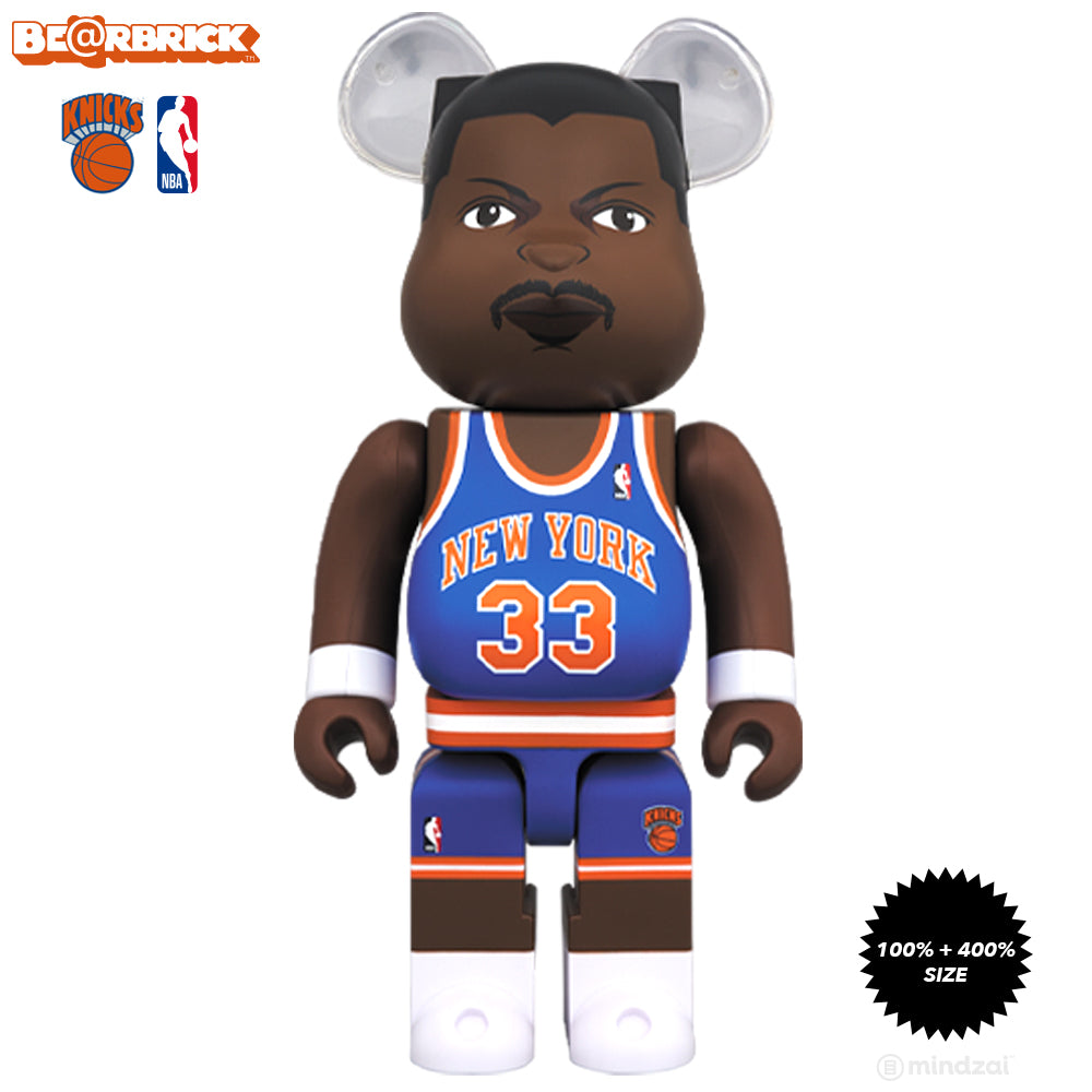 Patrick Ewing New York Knicks 100% + 400% Bearbrick Set x Medicom Toy