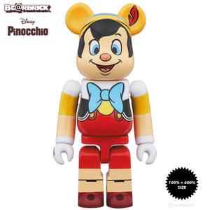 Disney Pinocchio 100% + 400% Bearbrick Set by Medicom Toy