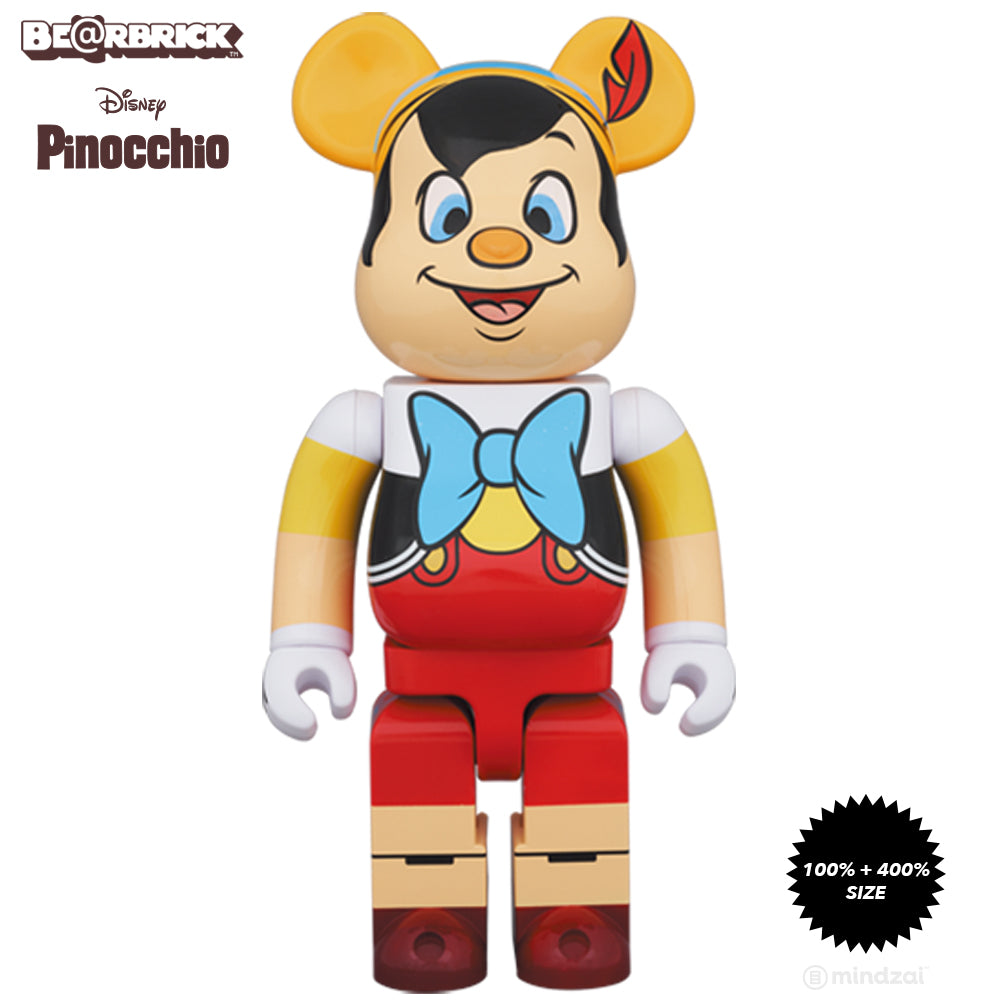 Disney Pinocchio 100% + 400% Bearbrick Set by Medicom Toy - Mindzai