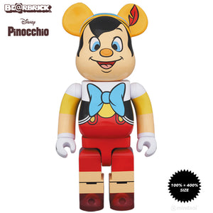 Disney Pinocchio 100% + 400% Bearbrick Set by Medicom Toy