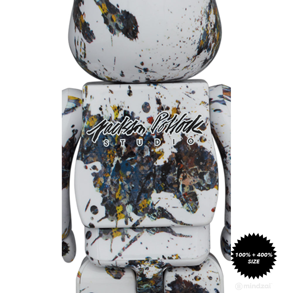 Jackson Pollock Studio (SPLASH) 100% + 400% Bearbrick Set by Medicom Toy