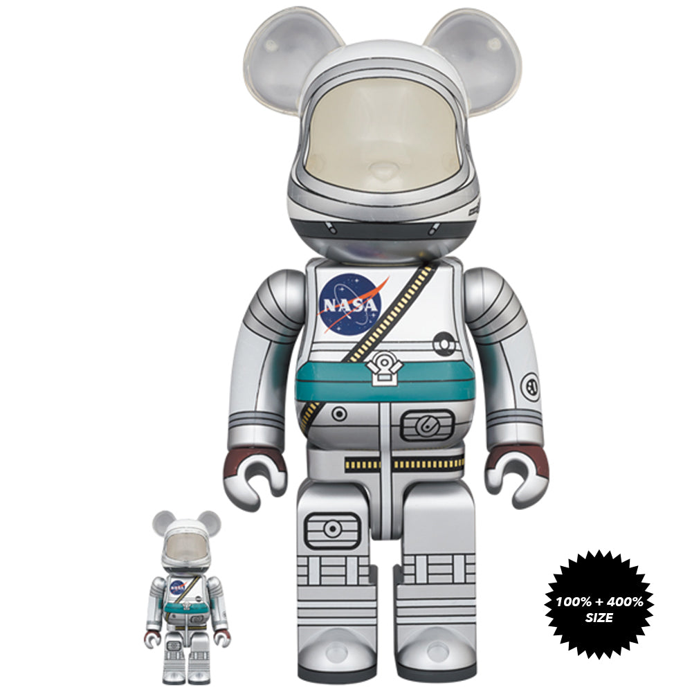 Project Mercury Astronaut 100% + 400% Bearbrick Set by Medicom Toy