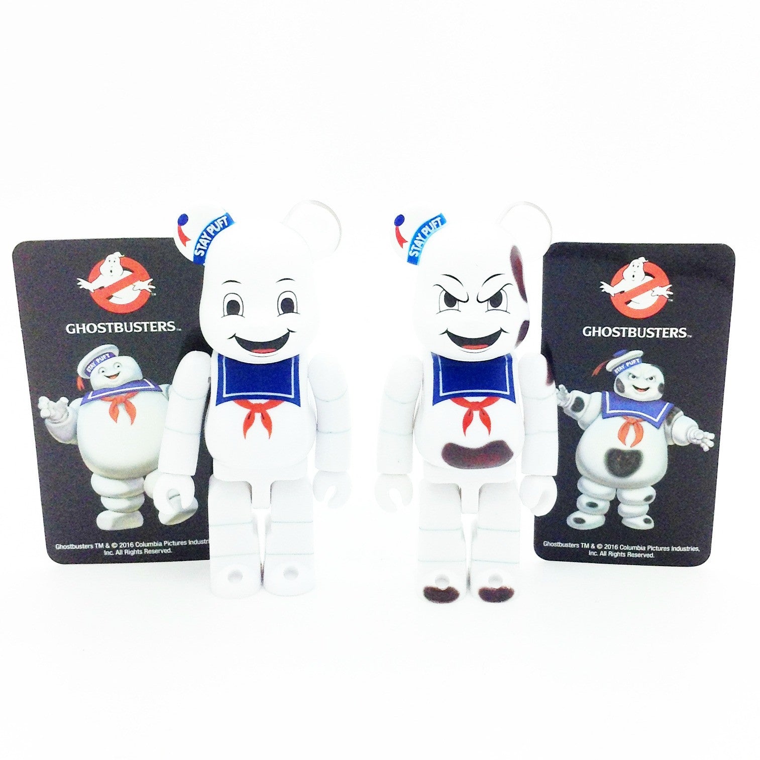 Bearbrick Series 33 - Ghostbusters Stay Puft Marshmallow Man and Burnt Stay Puft (Set of 2)