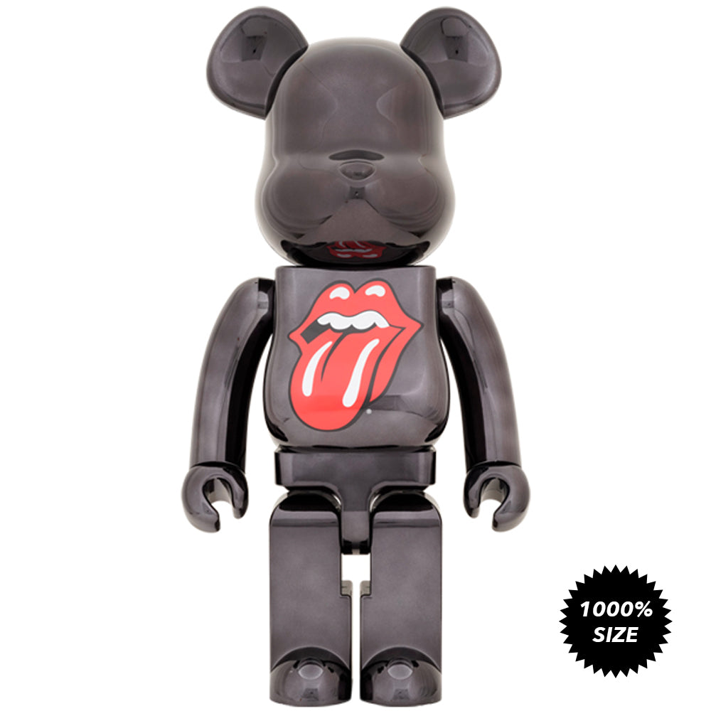*Pre-order* The Rolling Stones Lips &amp; Tongue (Black Chrome Ver.) 1000% Bearbrick  by Medicom Toy