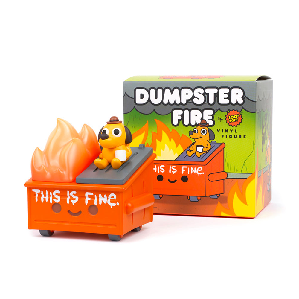 Dumpster Fire &quot;This Is Fine&quot; Vinyl Figure by 100% Soft