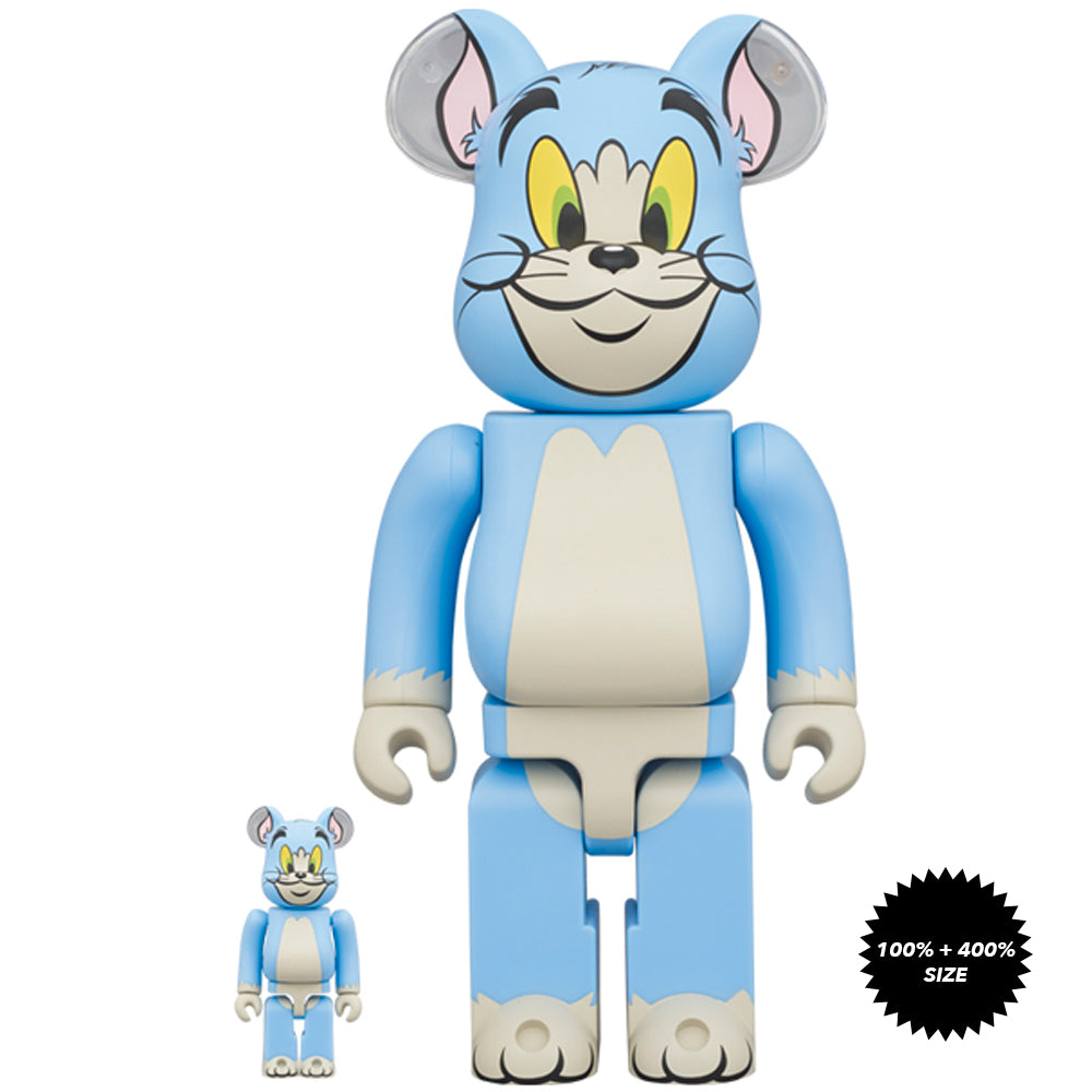 Tom &amp; Jerry: Tom (Classic Color) 100% + 400% Bearbrick Set by Medicom Toy