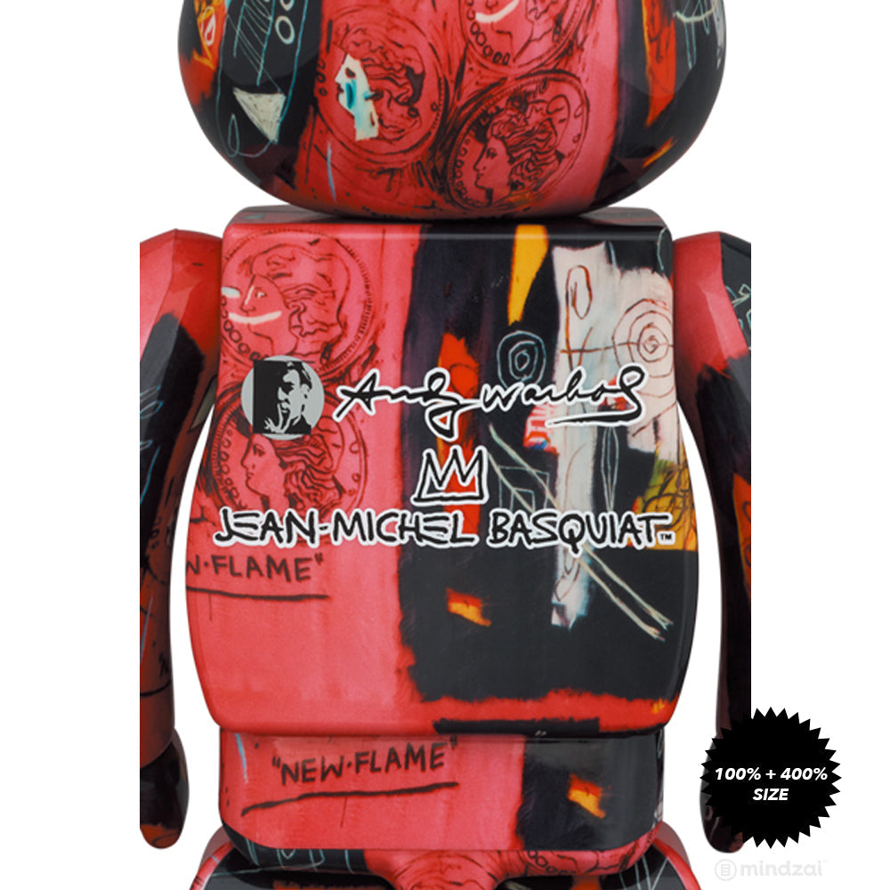 Andy Warhol x Jean-Michel Basquiat #1 100% + 400% Bearbrick Set by Medicom Toy